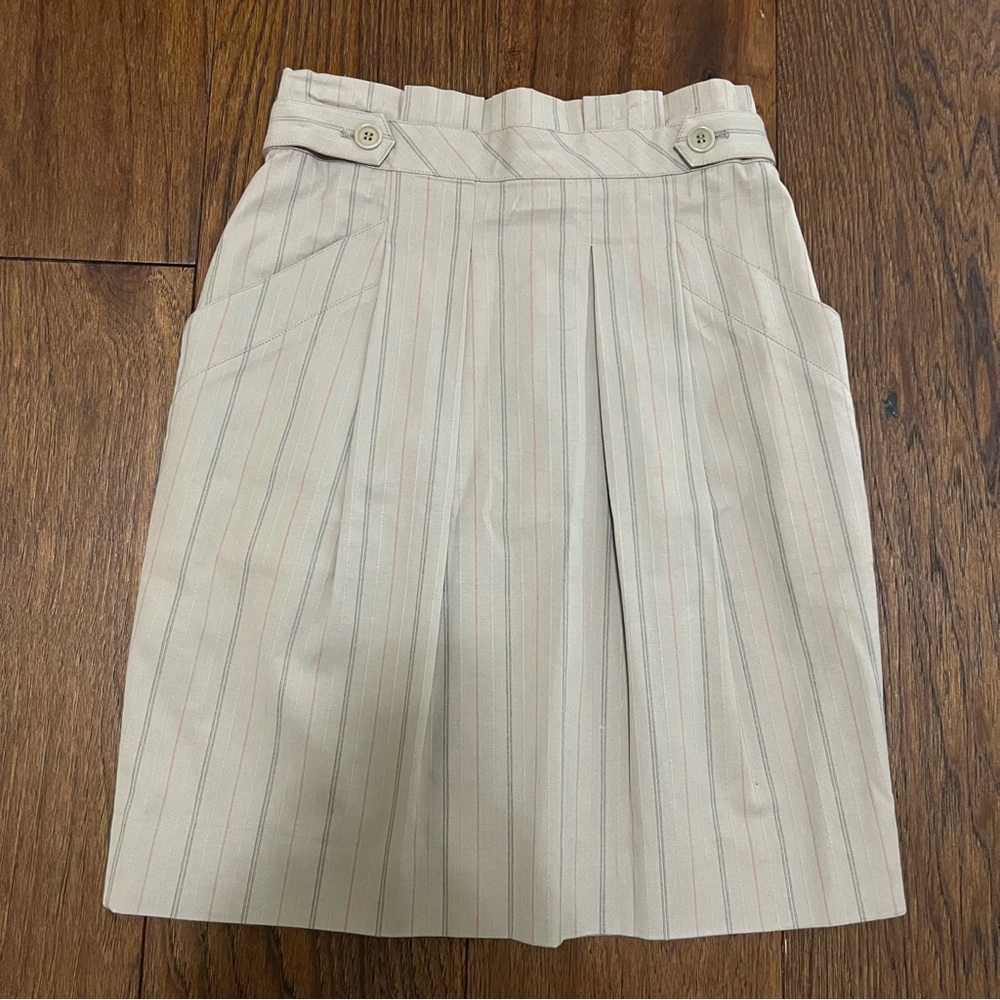 BCBG Max Azria Striped Skirt Elastic Waist Fully Lined Pockets